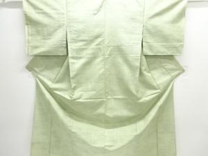 アンティーク　抽象草葉模様織り出し手織り紬単衣着物